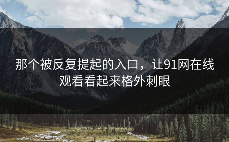 那个被反复提起的入口，让91网在线观看看起来格外刺眼